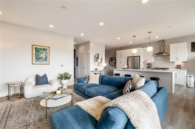 22 Airline St NE Unit 403, Atlanta, GA 30312 - living room featuring light wood finished floors and recessed lighting