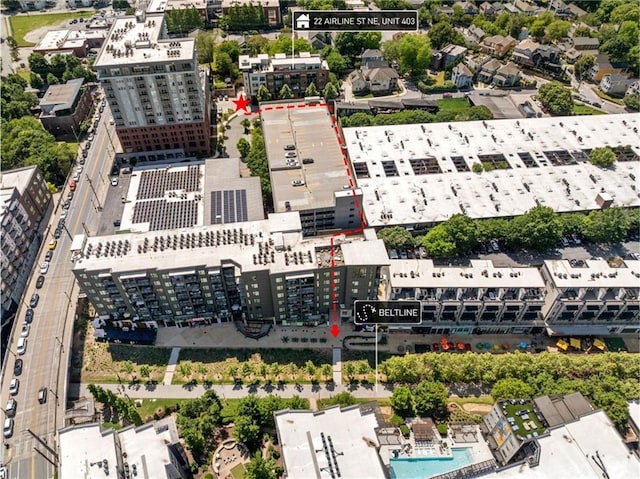 22 Airline St NE Unit 403, Atlanta, GA 30312 - drone / aerial view of a pool area