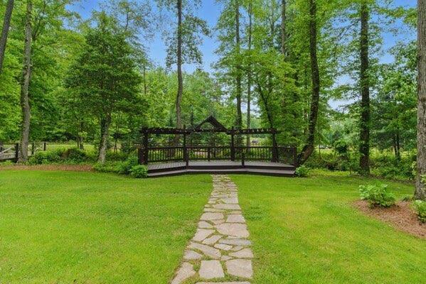 230 Old Mill White Ext, Jasper, GA 30143 - view of green lawn with a wooden deck