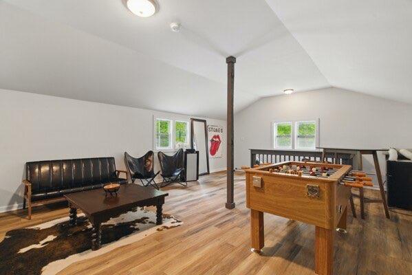 230 Old Mill White Ext, Jasper, GA 30143 - recreation room with wood finished floors and vaulted ceiling