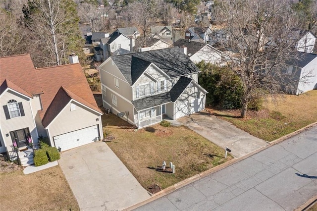 drone / aerial view featuring a residential view