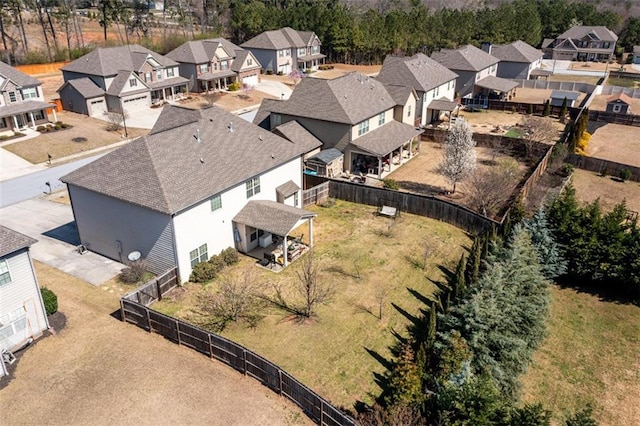 bird's eye view with a residential view