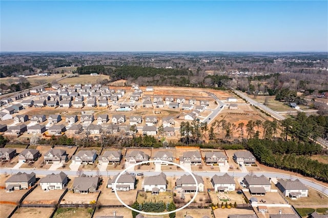 aerial view with a residential view