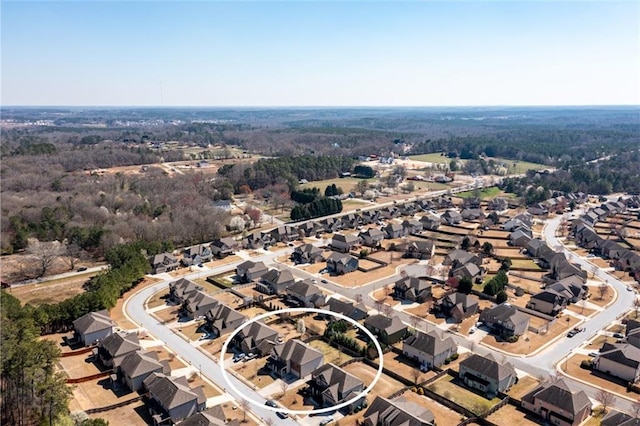 bird's eye view featuring a residential view