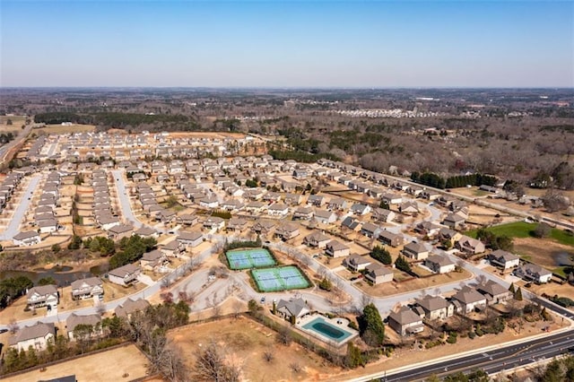 aerial view featuring a residential view