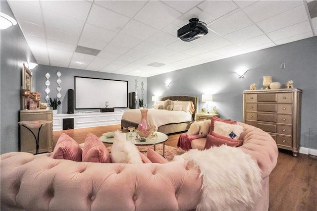 70 Lake Charles Xing, Covington, GA 30016 - home theater room with wood finished floors and a drop ceiling
