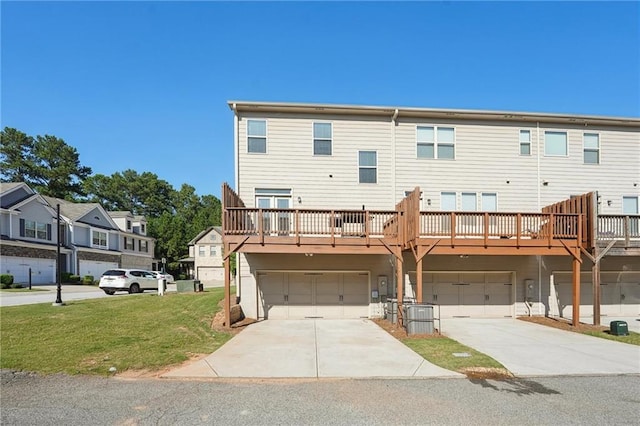 exterior space with a garage and a front yard