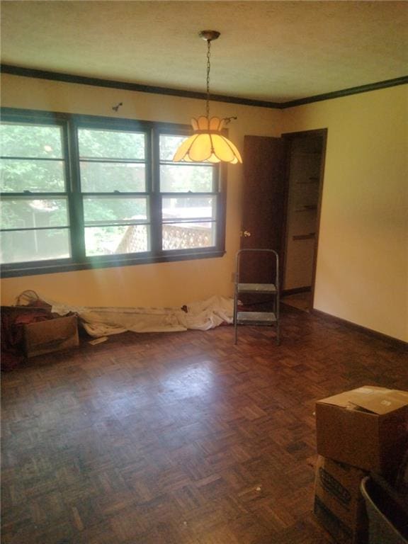 1195 Christian Cir, Conyers, GA 30013 - unfurnished dining area with crown molding