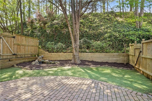 1209 Brookhaven Woods Ct NE, Brookhaven, GA 30319 - fenced backyard featuring a patio and a gate