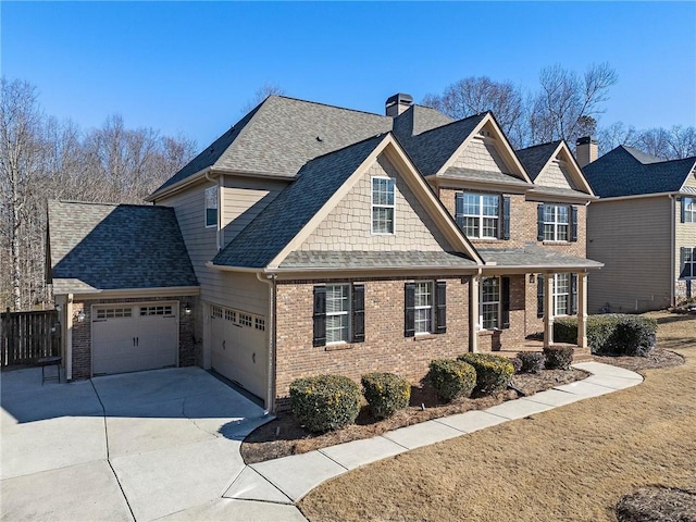 view of front of house with a garage