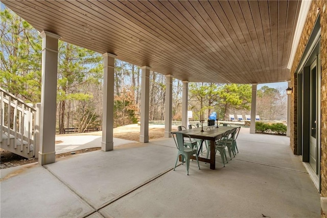 view of patio with outdoor dining space