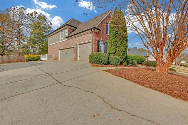 view of home's exterior with a garage