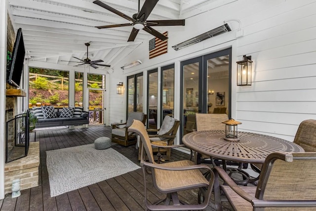 1461 Bubbling Creek Rd NE, Brookhaven, GA 30319 - deck featuring a ceiling fan