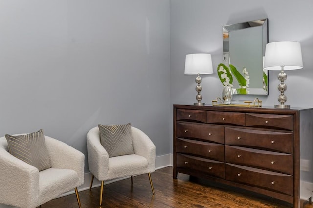 1461 Bubbling Creek Rd NE, Brookhaven, GA 30319 - sitting room featuring dark wood finished floors and baseboards