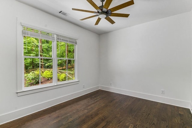 1461 Bubbling Creek Rd NE, Brookhaven, GA 30319 - empty room featuring baseboards, a ceiling fan, and dark wood-style floors