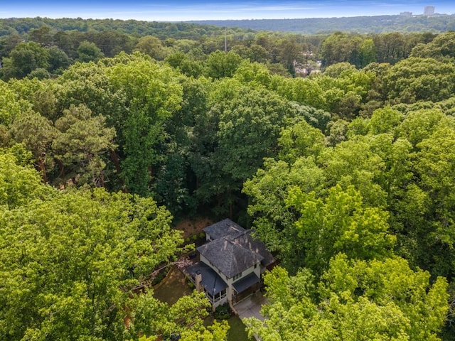 1461 Bubbling Creek Rd NE, Brookhaven, GA 30319 - aerial view of property and surrounding area with a heavily wooded area