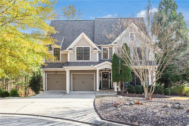 view of front facade with a garage