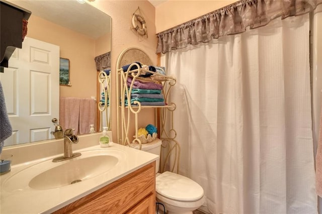 bathroom with toilet and vanity