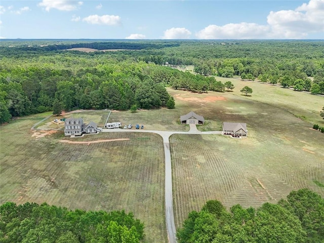 drone / aerial view with a rural view