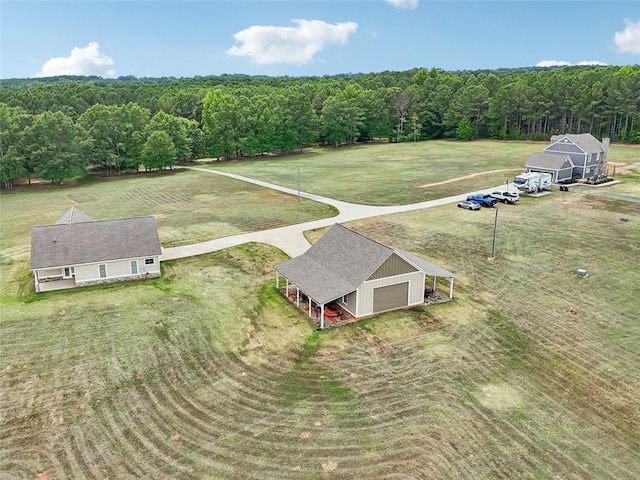 bird's eye view with a rural view