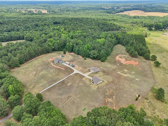 aerial view featuring a rural view