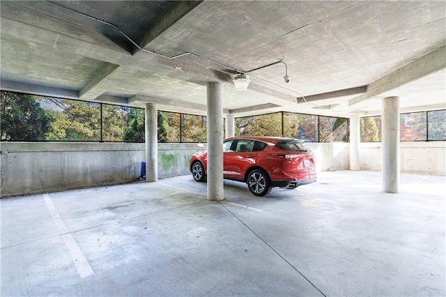 parking garage with fence