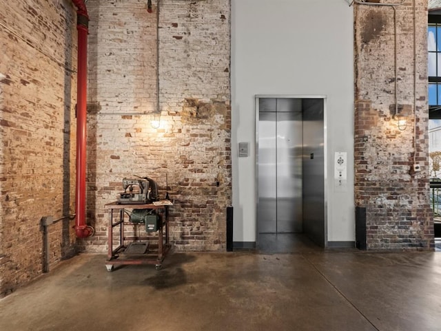 interior space featuring elevator