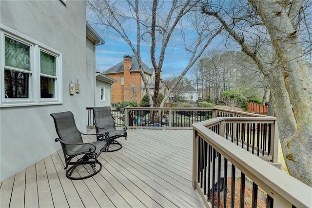 wooden deck with fence