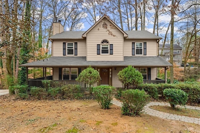 view of front of house featuring covered porch