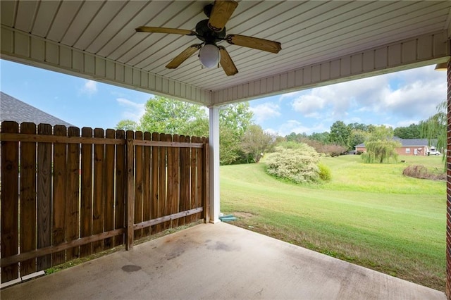 view of patio / terrace with ceiling fan