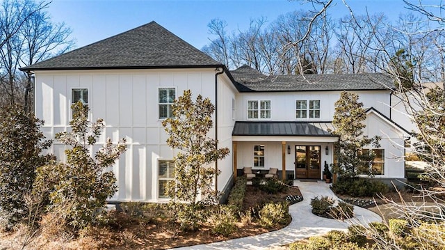 view of front of property with french doors