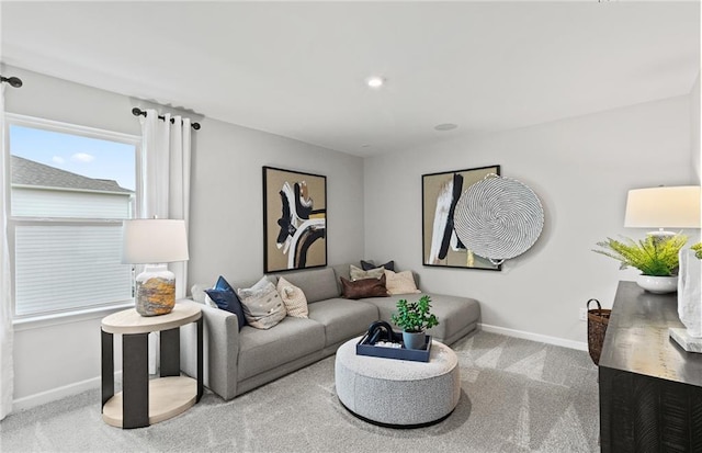 living room featuring carpet floors