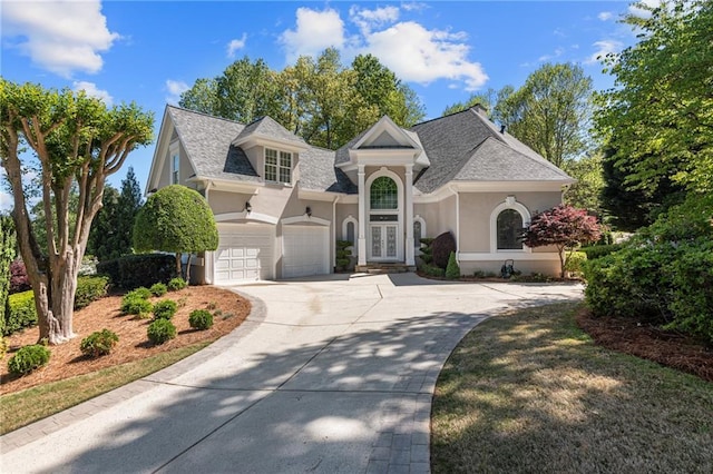 view of front of house with a garage