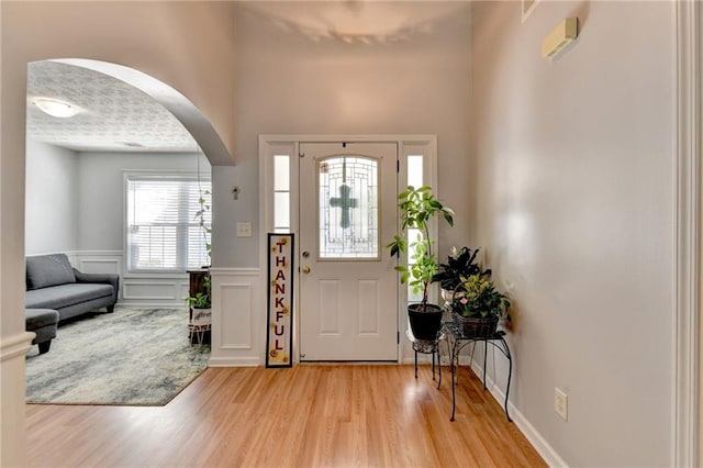 foyer featuring light hardwood / wood-style flooring