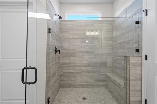 bathroom featuring a stall shower