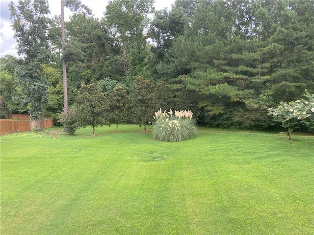 view of yard featuring fence