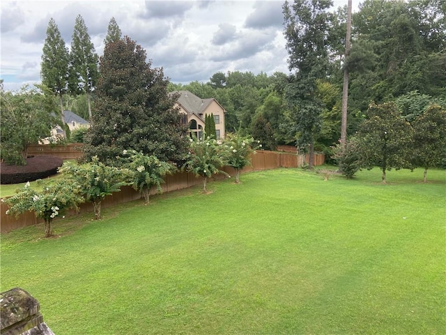 view of yard featuring fence