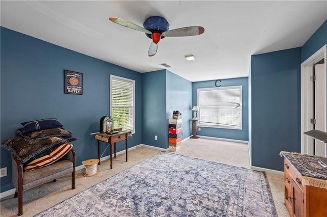 38 Olde Wick Trl, Hoschton, GA 30548 - living area with carpet and a ceiling fan