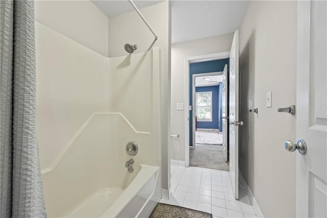 38 Olde Wick Trl, Hoschton, GA 30548 - bathroom with washtub / shower combination and tile patterned flooring