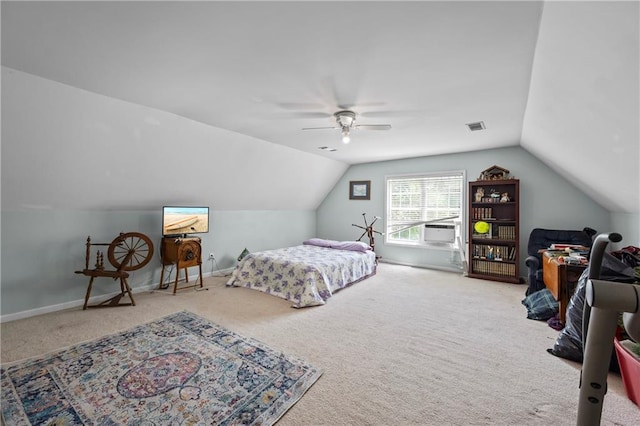38 Olde Wick Trl, Hoschton, GA 30548 - carpeted bedroom with vaulted ceiling and a ceiling fan