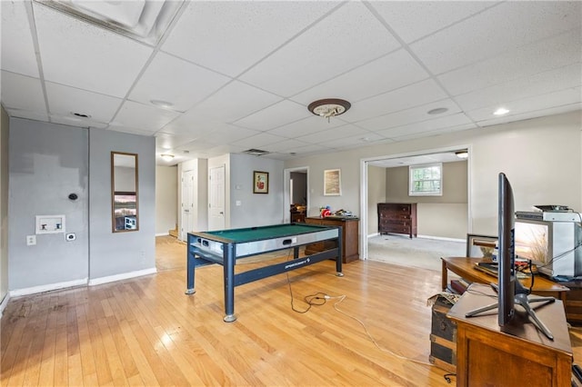 38 Olde Wick Trl, Hoschton, GA 30548 - playroom featuring a paneled ceiling, light wood-style floors, and billiards table
