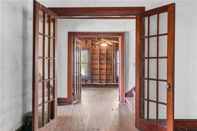 1225 Clifton Rd, Atlanta, GA 30307 - hall with hardwood / wood-style flooring and french doors