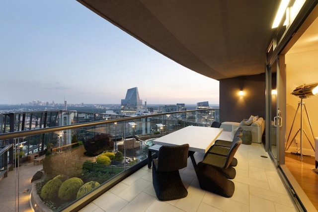 balcony featuring a view of city