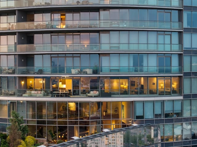 view of building exterior featuring a view of city
