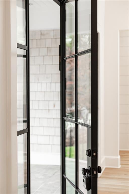 doorway featuring light hardwood / wood-style flooring