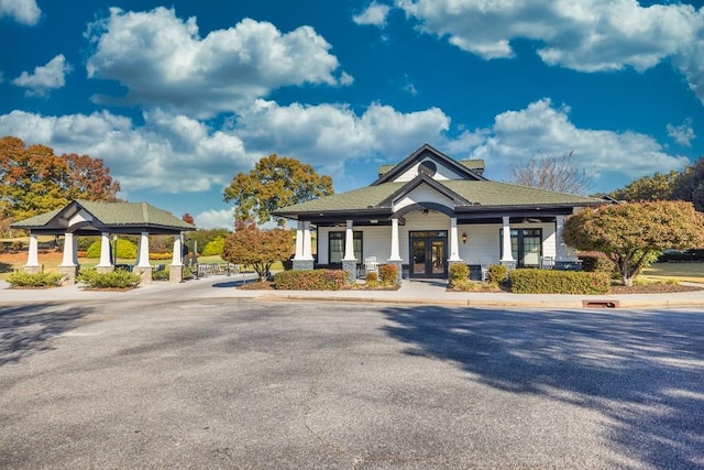 craftsman inspired home with a gazebo