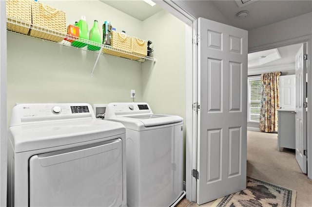 2343 Limehurst Dr NE, Atlanta, GA 30319 - washroom with washer and clothes dryer and light colored carpet