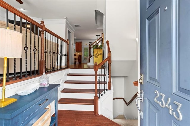 2343 Limehurst Dr NE, Atlanta, GA 30319 - foyer entrance with wood finished floors and stairway