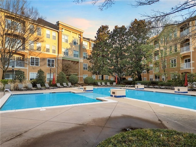 pool featuring a patio area