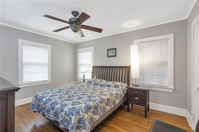 1908 E Roxboro Rd NE, Atlanta, GA 30324 - bedroom featuring wood finished floors, ornamental molding, and ceiling fan